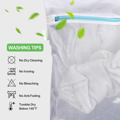OTraki Large Mesh Laundry Bags 28x35 inch Zipper Mesh Lingerie Bags for Washing Delicates Net Laundry Mesh Bag Machine Washable for Dorm Hotel Camp Don't Drying, Melting 140-176℉, White