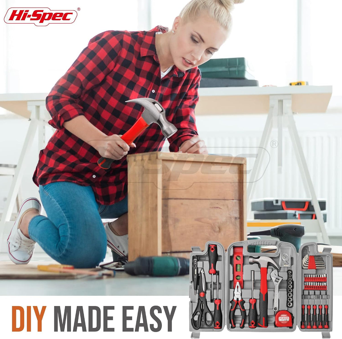 Hi-Spec Small Tool Kit Compact Set for Home and Office DIY, Green Mini Tool Box for Basic Household Repairs, Starter Toolkit in a Portable Toolbox Case.