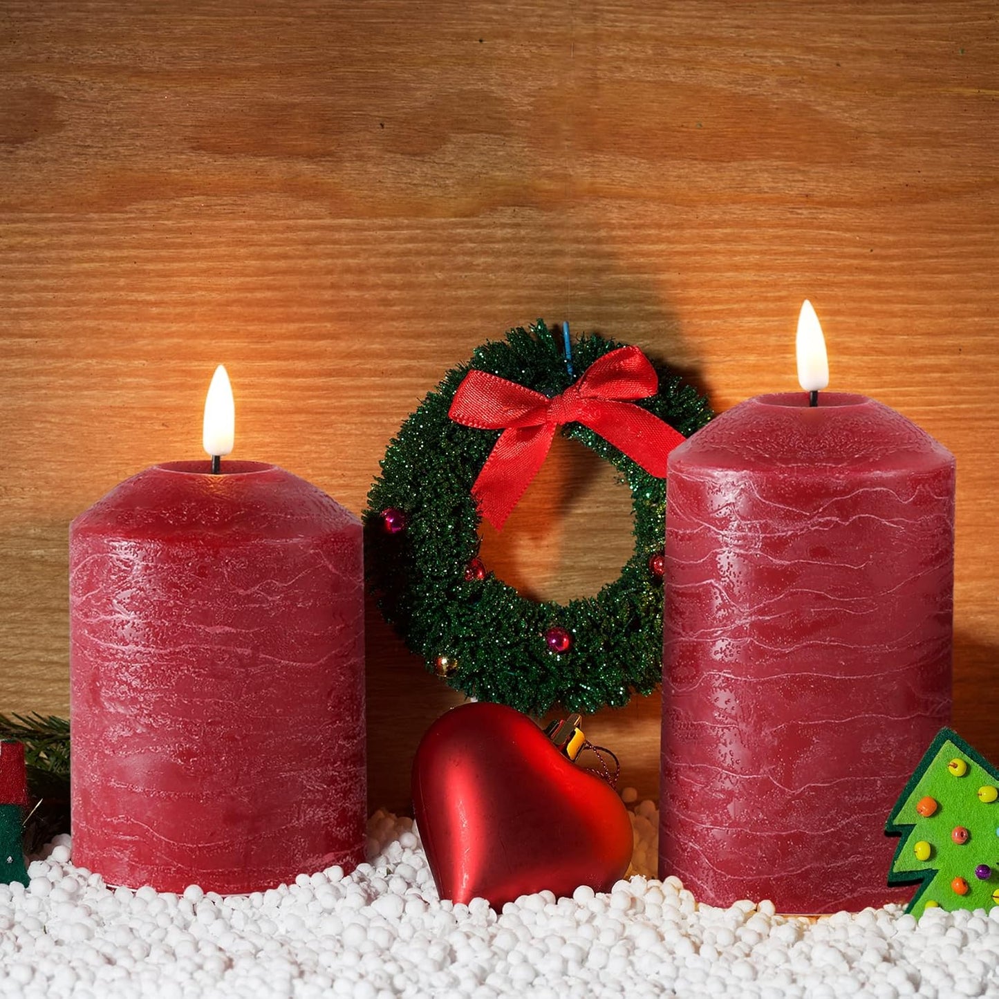 Eywamage White Flameless Pillar Candles with Remote, Flickering LED Candles Battery Powered Real Wax Set of 3