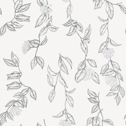 GloryTik Floral Peel and Stick Wallpaper, Removable Blue Floral Contact Paper, Self Adhesive Renter Friendly Wallpaper for Bedroom Living Room Bathroom (17.3" x 78.7")