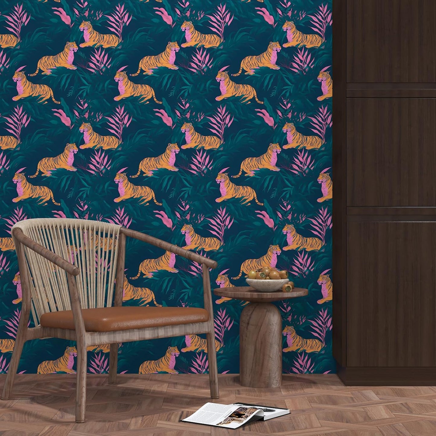 BOKEBEVE Watercolour Floral Peel and Stick Wallpaper Boho Vibrant Contact Paper Renter Friendly Wall Paper for Countertop Cabinet Wall Shelf Liner Removable Blue Colorful 17.5 x 118In