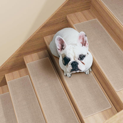 Stair Treads Carpet 4 pcs for Wooden Steps with Non Slip Rubber Backing, 100% Polyester Soft Stairs Resistant Indoor Skid Runner Safety Rugs for Kids Elders and Pets 30" * 8" (Dark Gray)