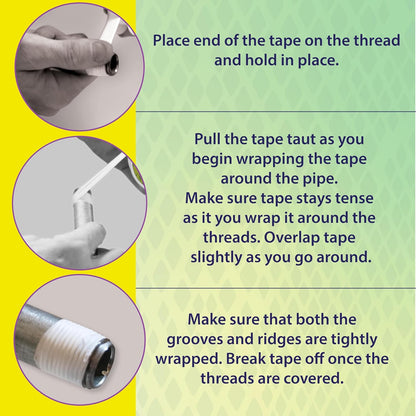 Venom Pro-Grade PTFE Thread Tape, 1/2" x 520" Roll – Professional-Grade, 99.9% Pure, 2X Thicker, No Dyes, UL-Approved for Plumbing, Potable Water, Food Grade, and Oxygen Systems