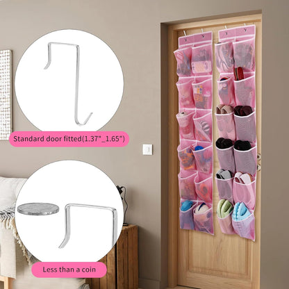 GOMAJI 2PK 12 Large Pockets Over Door Hanging Shoe Organizer