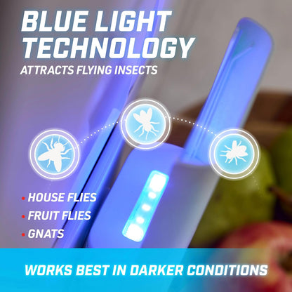 Ortho Home Defense Max Indoor Flying Insect Trap, 1 Plug-in and 4 Refills | Light Sticky Trap for House Flies, Fruit Flies, and Gnats, 1 Plug-In and 4 Refills