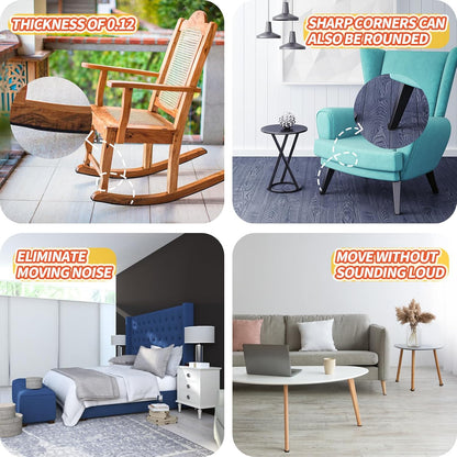 Felt Furniture Pads 120 PCS, Non Slip Self Adhesive Felt Pads Chair Leg Floor Protectors for Furniture Feet Wood Hardwood Floors, 1 inch Round, Black