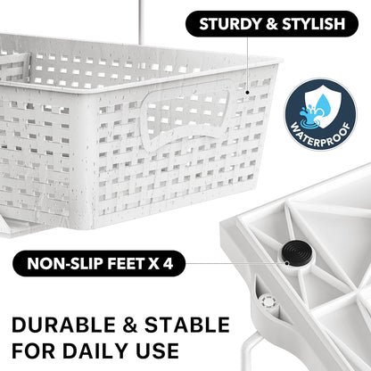 Simple Houseware 2 Tier Bathroom Organizer Tray Pull-Out Sliding Drawer/Under-Sink Storage, Clear