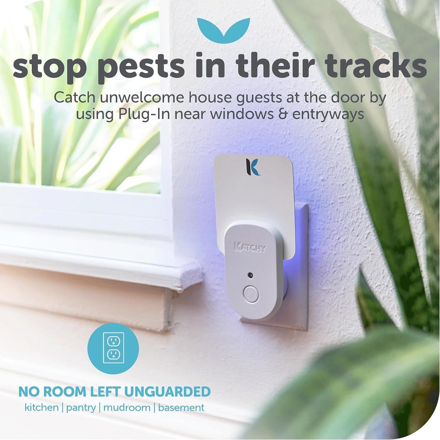 Katchy Flying Insect Trap Indoor – Catcher & Killer for Mosquito, Fruit Fly, Gnat & Small Moth – Non-Zapper with Suction & Blue Light – Ideal for Indoor Spaces, Kitchen & Plants (Original, Black)