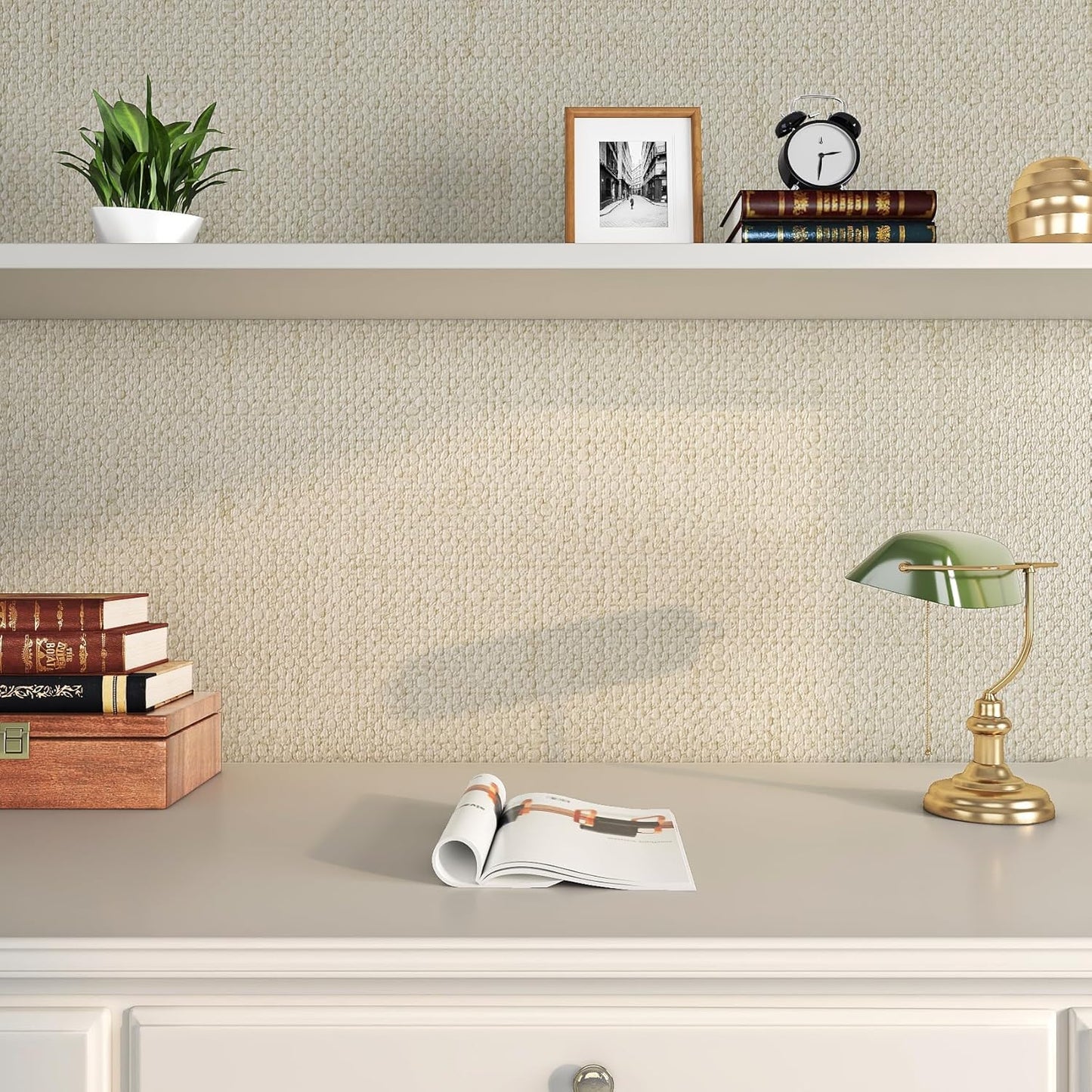 Livelynine Neutral Textured Wallpaper Peel and Stick Wall Paper for Bedroom Bathroom Living Room Removable Cream Textured Contact Paper for Cabinets Furniture Self Adhesive Vinyl Wrap 15.8x78.8