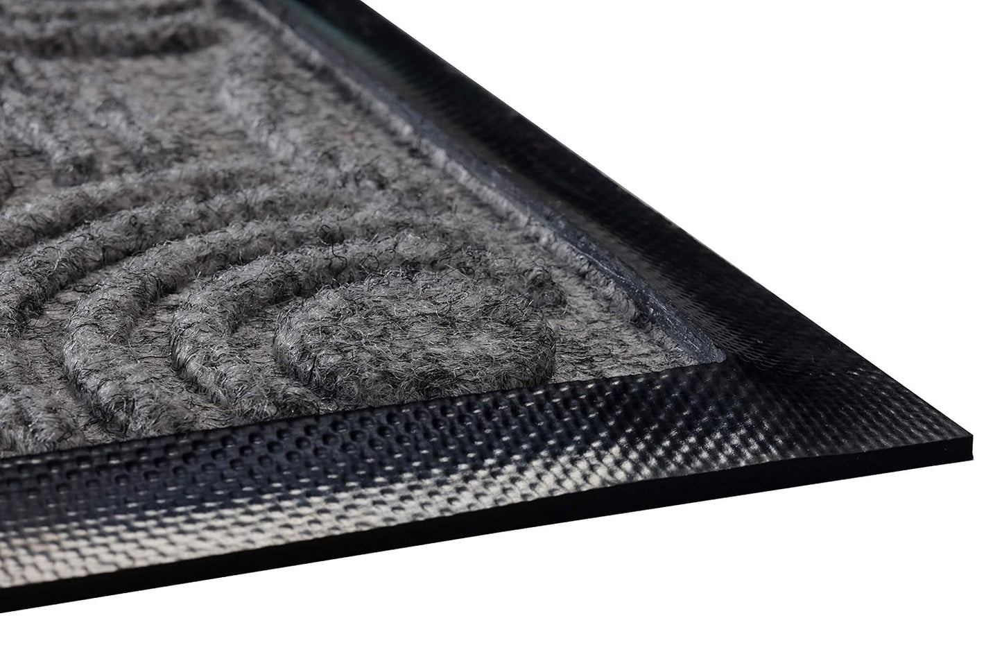 Guardian WGS020304 2' x 3' Indoor/Outdoor Wiper Scraper Floor Mat, Water Guard Spiral Pattern, Rubber Reinforced Ridges Withstand High Traffic, Charcoal