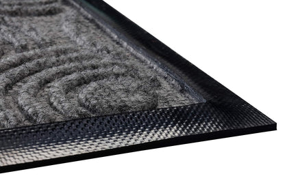 Guardian WGS020304 2' x 3' Indoor/Outdoor Wiper Scraper Floor Mat, Water Guard Spiral Pattern, Rubber Reinforced Ridges Withstand High Traffic, Charcoal