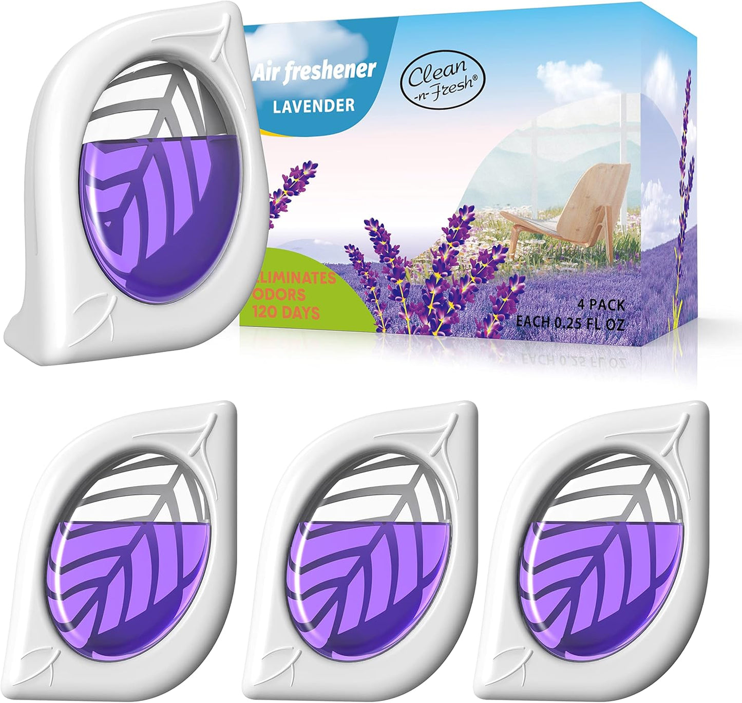 Air Freshener for Home, 4 Pack, Eucalyptus & Mint, Odor Eliminator for Small Area Closets Bathroom Pets Strong Odor, Up to 120 Days
