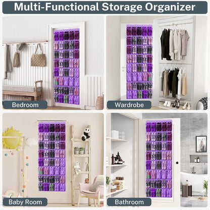 40 Large Mesh Pocket Over the Door Shoe Organizer,Hanging Shoe Rack for Door,Hualleko Shoes Organizer Hanger with Large Capacity, Shoes Storage Holder Sturdy Non-woven Fabric - Stores 20 Pairs (White)