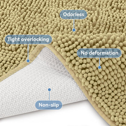 Bcoimo Bathroom Rugs 24x17, Bath Mats for Bathroom Non Slip with Rubber Backing,High Absorbent Microfiber Bath Rugs Quick Drying, Machine Washable, Durable Decor