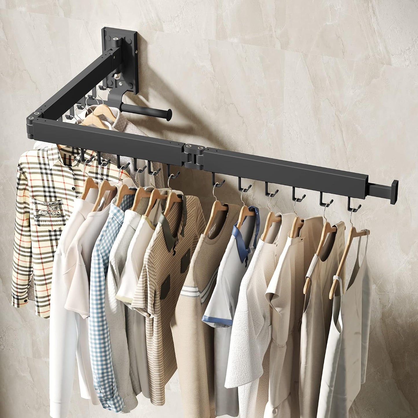 Clothes Drying Rack Wall Mounted,Drying Rack Clothing,Laundry Drying Rack Wall Mount,Collapsible Drying Racks for Laundry,Retractable,Foldable,Clothes Hanger Rack,Clothes Dryer Rack,White Color