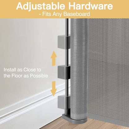 Newly Enhanced - 42" Tall × 120" Extra Wide Retractable Baby Gate Keeps Pets from Getting Under Tall Dog Gate, Indoor/Outdoor Baby Gates for Dogs, Retractable Dog Gate for Large Openings, White