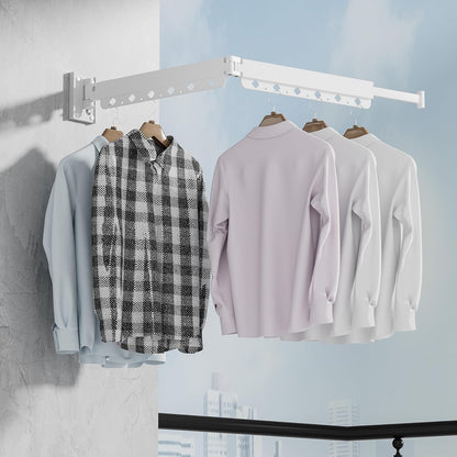 Wall Mounted Clothes Hanger Drying Folding Racks | Full 180° horizontal & vertical pivot