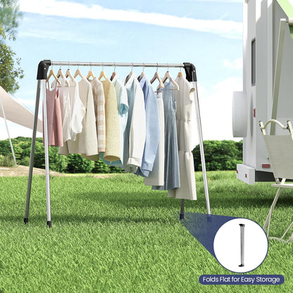 APEXCHASER Clothes Drying Rack Foldable, Stainless Steel Laundry Drying Rack Collapsible, Clothes Hanger for Sweater Baby Clothes Towel for Indoor & Outdoor, Portable Clothes Airer for Travel