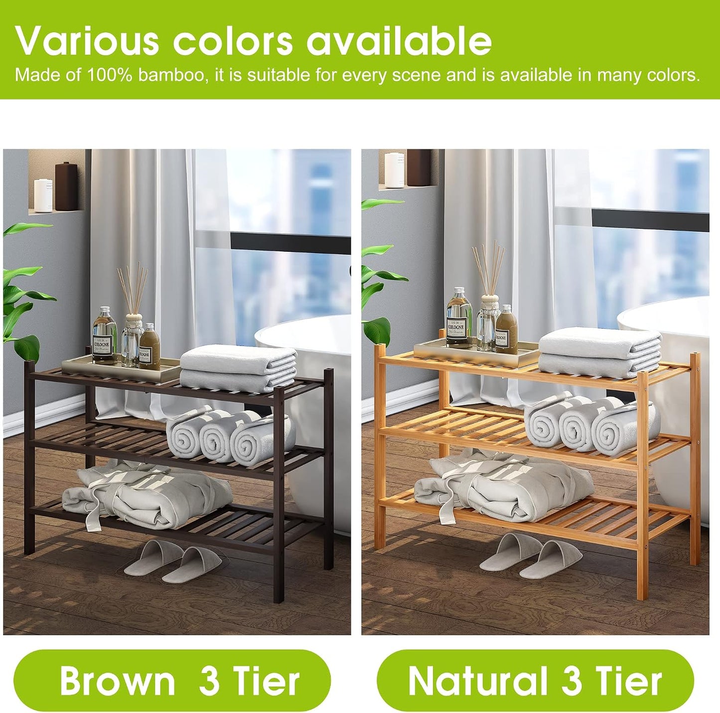 BMOSU 2-Tier Bamboo Small Shoe Rack Premium Stackable Shoe Shelf Storage Organizer for Hallway Closet Living Room Entryway Organizer (Black Bamboo)