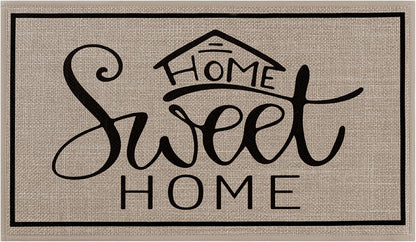 Vaukki Indoor Door Mat 17"x30", Ultra Thin Doormat Indoor Entrance, Non Slip Rubber Backed Inside Welcome Mat for Front Door, Low-Profile Washable Dirt Trapper Entry Floor Mat for Entryway, Sweet Home