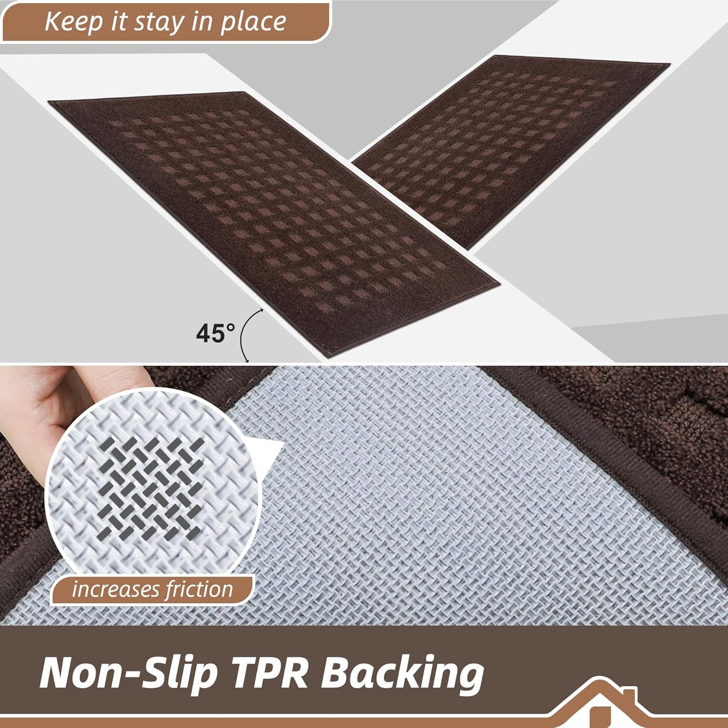 BEQHAUSE Dirt Trapper Door Mats 20"x32", Non-Slip Waffle Doormat Indoor Entrance Low-Profile, Dirt Resist and Absorbent Entryway Rugs Washable Inside Welcome Floor Mat for Front Back Door, Beige