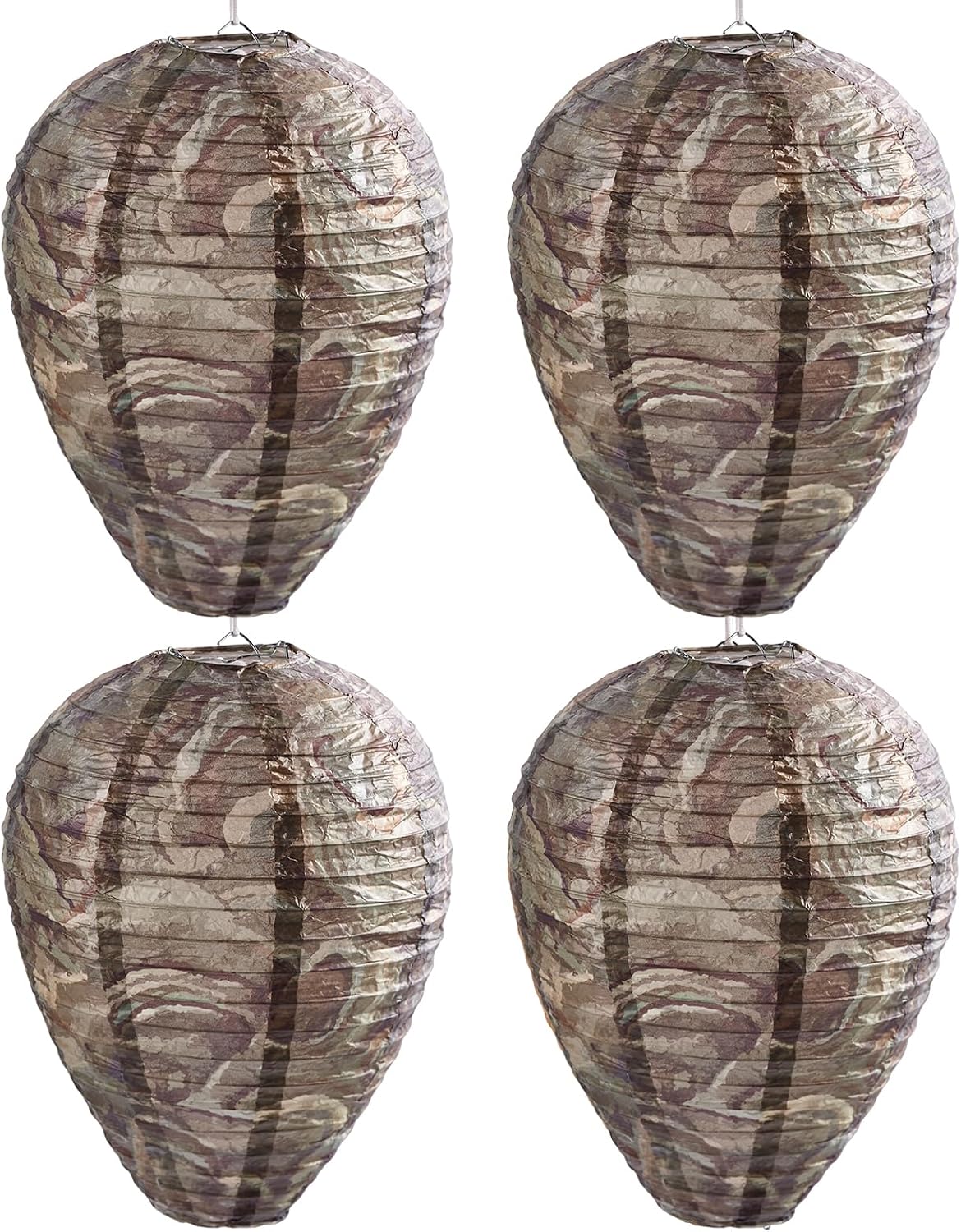 4 Pack Hanging Paper Fake Wasp Nests for Home(Brown)