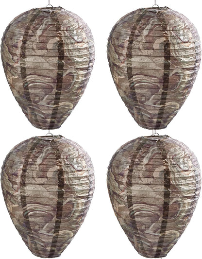 4 Pack Hanging Paper Fake Wasp Nests for Home(Brown)