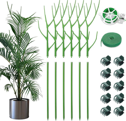 ROADPLUM 4 Pack 39.37" Detachable Twig Plant Support Stakes Set, Blends in to Plant, Branch Plant Sticks with Orchid Clips Twist Plant Ties, Twig Trellis for Indoor Outdoor Plants Potted Plants Flower