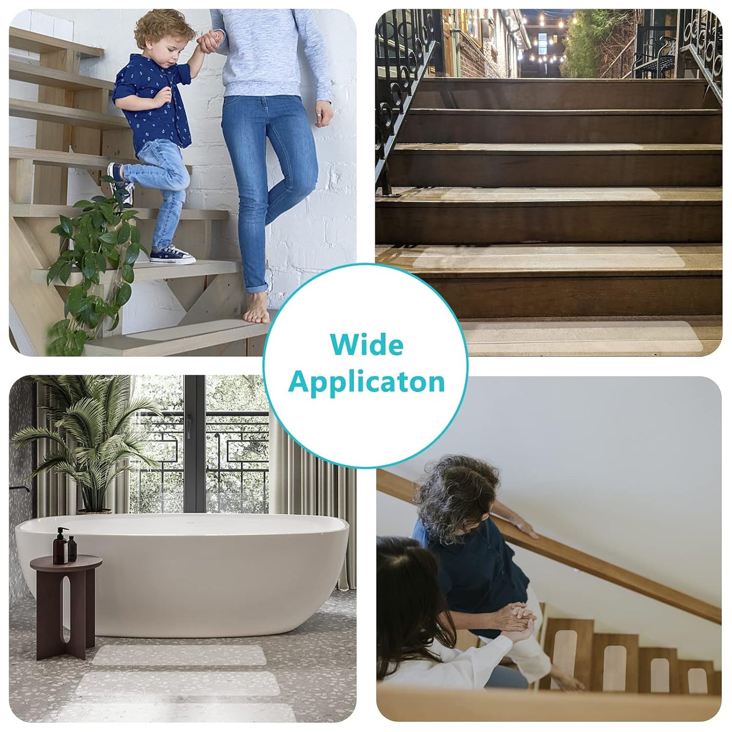 COSIMIXO 4" x 33Ft Clear Anti Slip Tape Waterprooft, Non-Slip Stair Treads Tape Traction, Boats, Stairs, Transparent, Soft, Comfortable for Bare feet