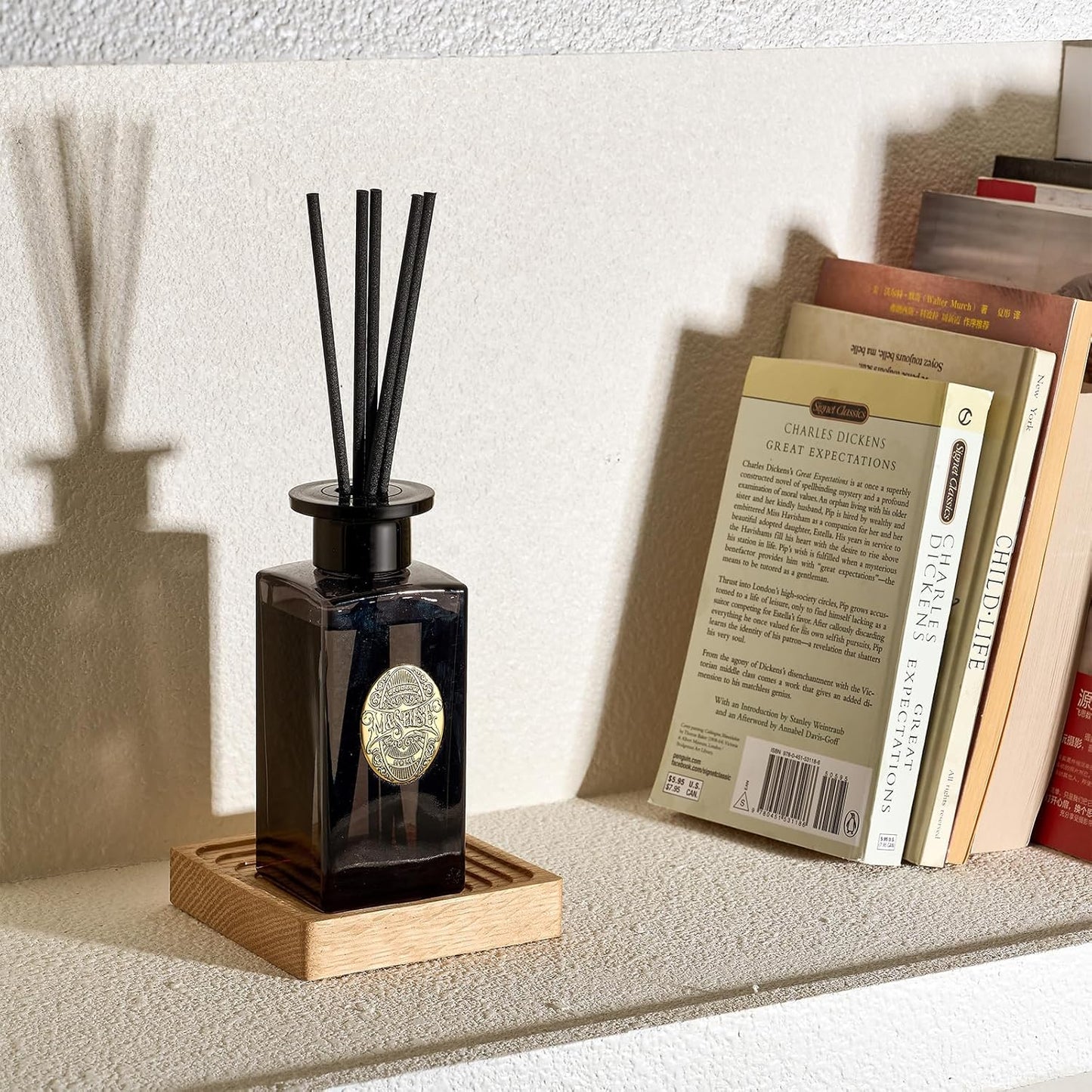 M&SENSE 6.3 oz Large Reed Diffuser Set | Lime+Basil Scent Oil Diffuser with Sticks | Hotel Collection Non-Toxic Home Fragrance |for Bedroom Bathroom Living Room - Colors A
