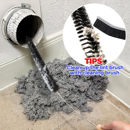 Holikme Dryer Vent Cleaner Kit 4 Pack - Household Cleaning Supplies,Long Flexible Refrigerator Coil Brush Radiator Brush,Dryer Lint Brush Home Essentials for Lint Trap Dust Vacuum Brush
