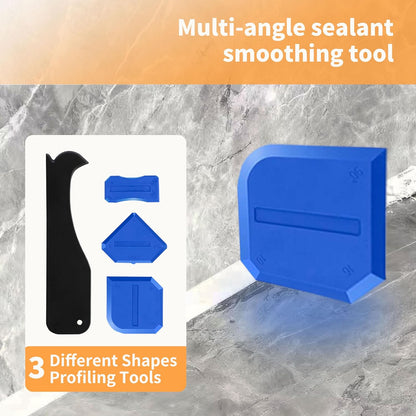 Caulking Tool, Caulk Remover Tool, Putty Knife Scraper, 3 Glass Glue Corner Scrapers, Grout Removal Tool with Stainless Steel Head for Kitchen Bathroom and Window