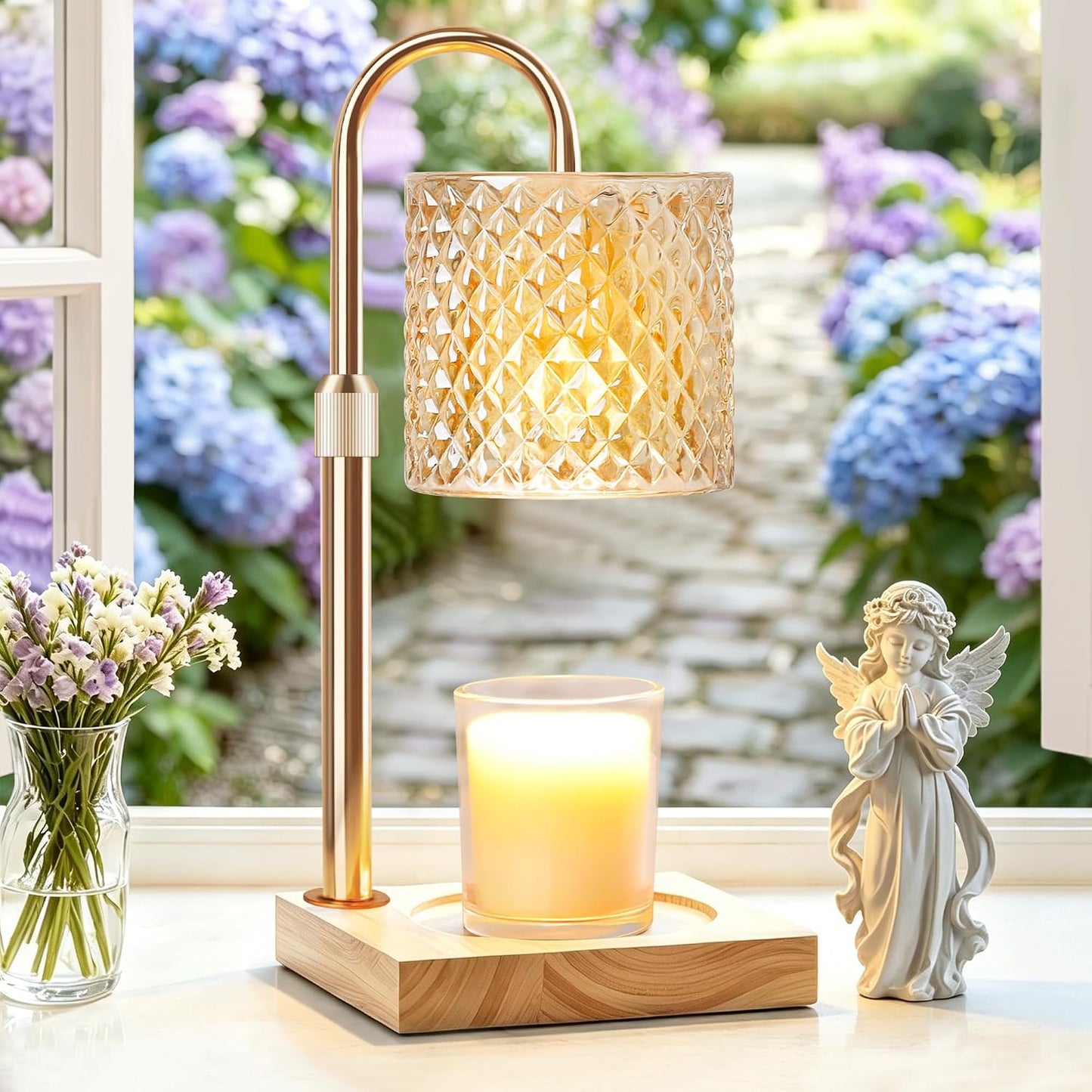 TigQiang Candle Warmer Lamp with Timer Dimmer, Birthday Gifts for Women Mom, House Warming Gifts, Elegant New Home Decor, Wax Warmer for Jar Candles, Heater Lamp for Scented Wax, Clear Glass