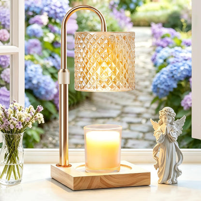 TigQiang Candle Warmer Lamp with Timer Dimmer, Birthday Gifts for Women Mom, House Warming Gifts, Elegant New Home Decor, Wax Warmer for Jar Candles, Heater Lamp for Scented Wax, Clear Glass