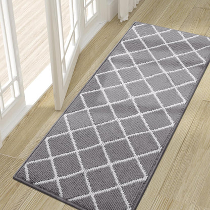 Finchitty Indoor Door Mat, Dirt Resistant and Absorbent, Low-Profile, Non-Slip, Washable Inside Floor Mats for Front Door, Back, and Entrance, 32" x 20", Grey