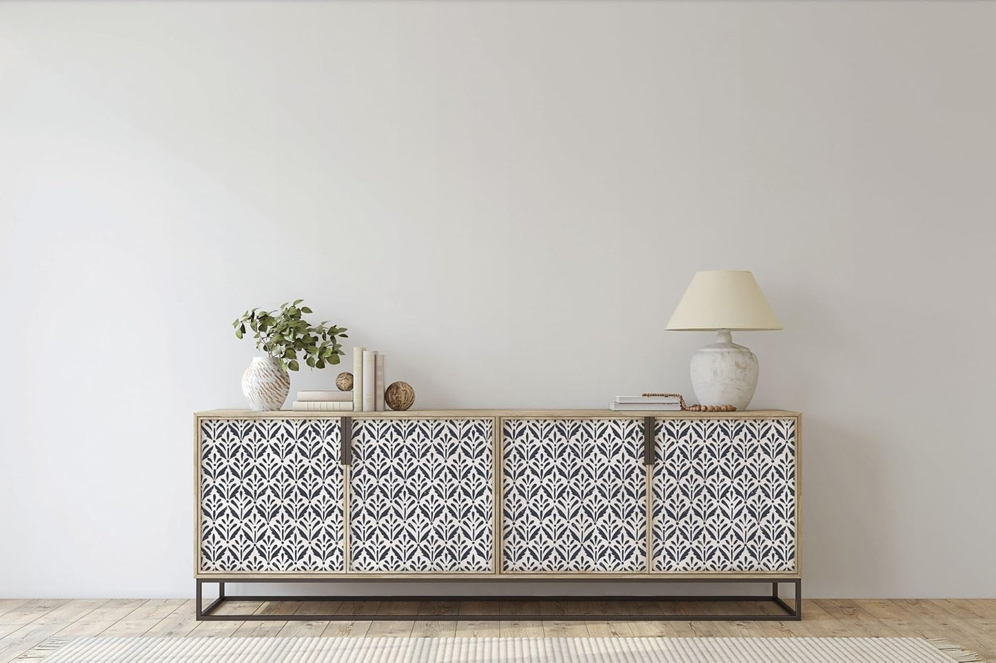 Peel and Stick Wallpaper Roll 17.5 x 216 Whispering Tales Design in Vinyl Sticker Paper for Accent Panels, Bedroom, Kitchen, Office or Shelf Liner