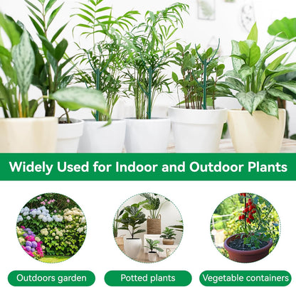 6 Pack Stackable Plant Support Stakes, Stackable Indoor/Outdoor Plant Support Pole with Clamps, Garden Trellis for Supporting Monstera Potted Plants and Climbing Plants