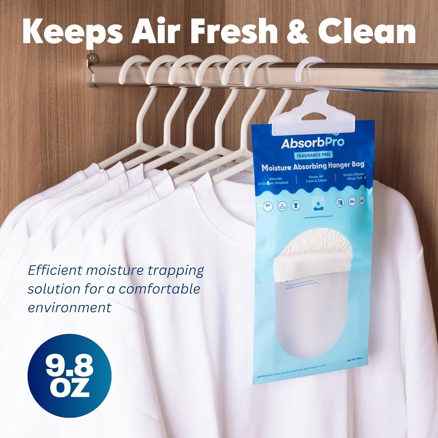 Absorb Pro - Moisture Absorber Tub with Activated Charcoal - 3-Pack - 18 oz Disposable Odor Eliminator Box & Dehumidifier for Garage, Home, Kitchen, Bedroom, Bathroom, Closet, Cars, and Boats