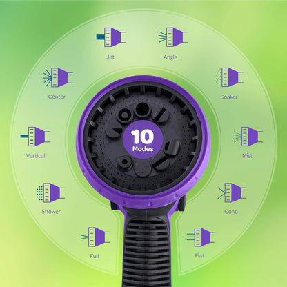 Hose Nozzle [Blue] Heavy Duty Hose Sprayer With 10 Adjustable Watering Patterns. Thumb Control Design, Comfortable Ergonomic Grip, Garden Hose Nozzle for Watering Plants & Lawns/Fun showers/Cleaning