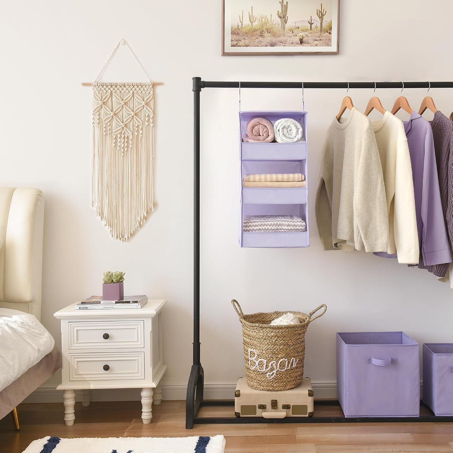 GRANNY SAYS 3-Shelf Hanging Closet Organizer and Storage, Collapsible Hanging Closet Shelves, Hanging Organizer for Closet & RV, Gray, 29 ½" H X 12" W X 12" D, 1-Pack