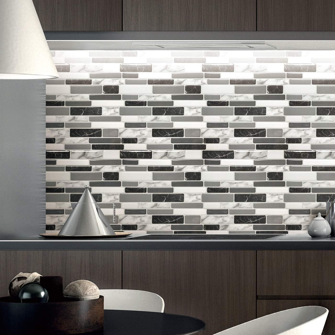 Art3d 10-Sheet Kitchen Backsplash Tiles Peel and Stick, Self Adhesive Wall Tile Sticker for Kitchen Island Bathroom Laundry Room RV Renter 12" x 12" - Jade Green