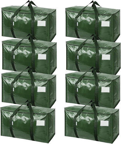 TICONN 4 Pack Extra Large Moving Bags Heavy Duty with Zippers & Carrying Handles, Durable Storage Bags Moving Boxes for Closet Organizers and Storage (4 Pack, Blue)