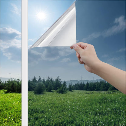 Haton Window Privacy Film, Stained Glass Rainbow Film Decorative Window Clings, Static Cling Sun Blocking Stickers Decals Coverings Tint for Home Heat Control, Non-Adhesive 17.5" x 78.7"