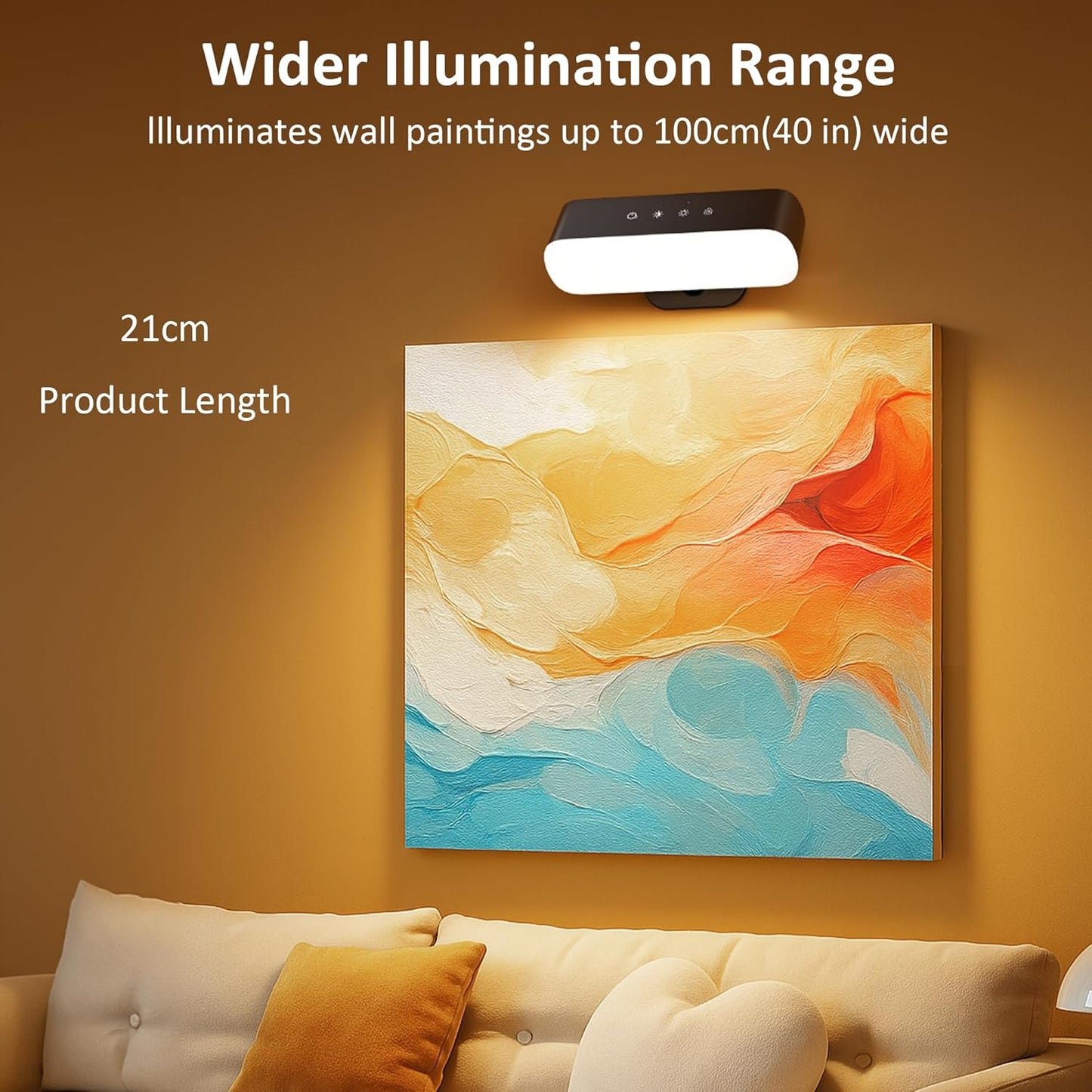 Wall Scones, Rechargeable Wall Sconces Set of 2 with Touch Remote Control RGB 4400mAh Battery Operated Wireless Cordless, Adhesive Wall Light for Bedroom Indoor