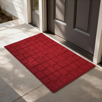 Front Door Mat Outside Entrance, Outdoor Indoor Door Mats for Entryway, Entrance, Entry, Patio, Waterproof Non Slip Doormat, Low-Profile, 20" × 31.5“, Black