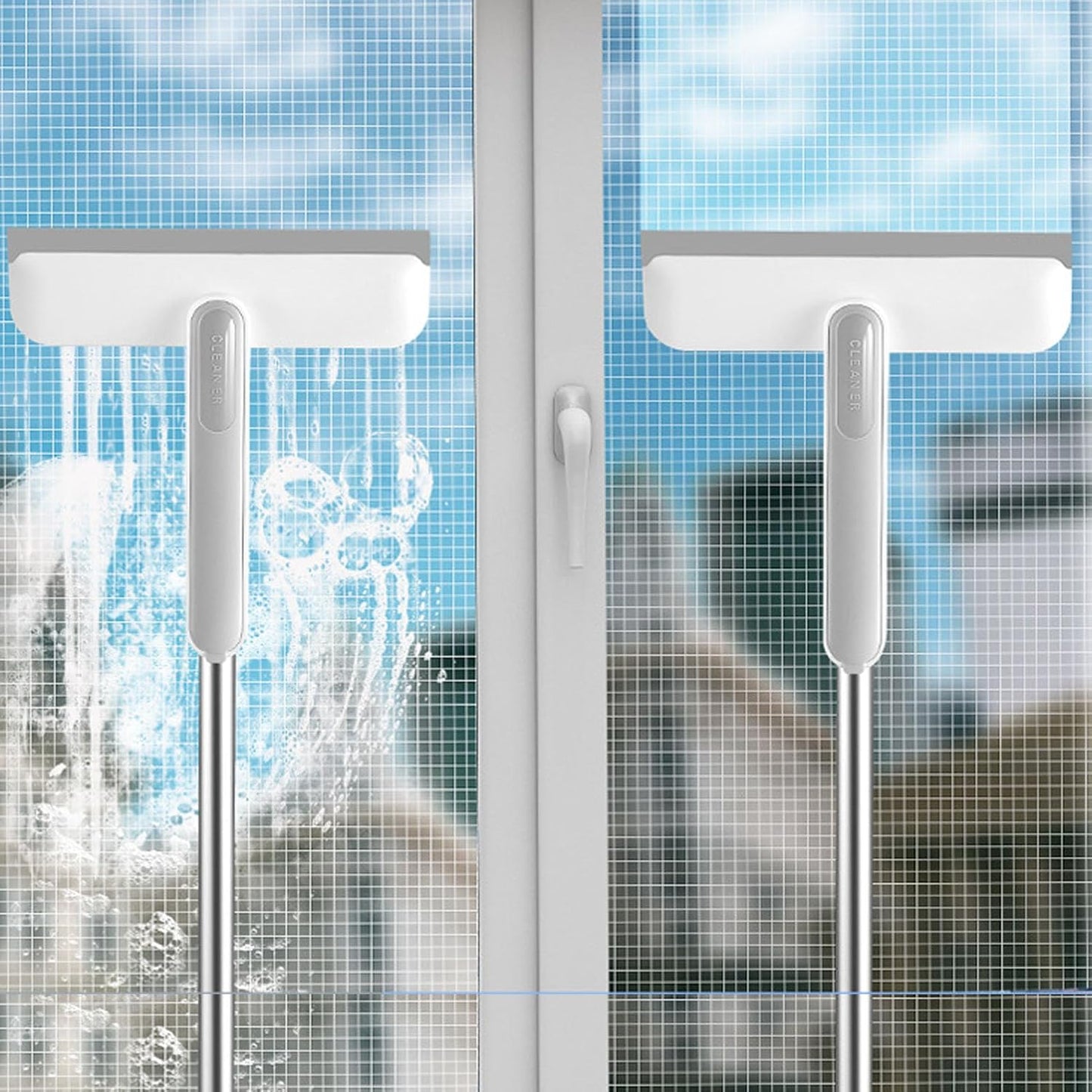 Screen Brush Window Screen Cleaner Cleaning Brush Double Sided Detachable Head Comfort Grip Scraping Effect with Small Dusting for Home Window Mesh