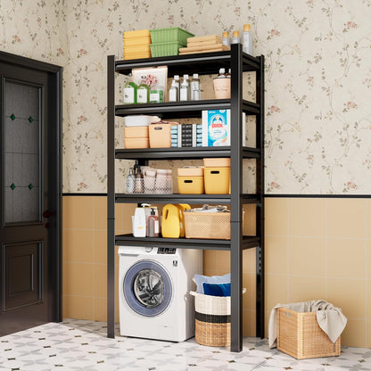 Over Washer and Dryer Shelves, Laundry Room Shelves Adjustable Metal Heavy Duty Freestanding Storage Shelves, Washing Machine Rack for Organization and Storage, Black (Black, 63''H*35.43''W*11.81''D)