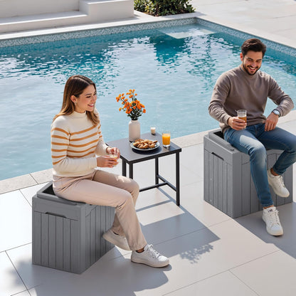 Devoko 30 Gallon Resin Deck Box Waterproof Outdoor Storage Box for Patio Furniture Pool Accessories Indoor Storage for Cushion Garden Tools (30 Gallon, Black)