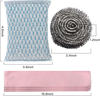 6Pcs Steel Wool Scrubbers - Flexible Scrubber Pads for Cleaning Dishes, Pots, Pans, Grills and Sinks