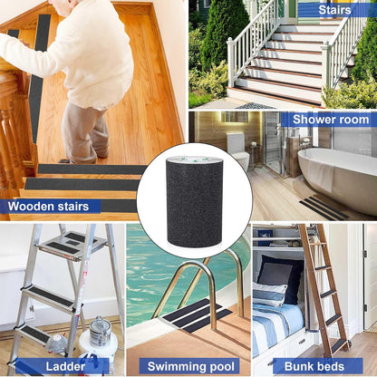 BOMEI PACK Black Anti Slip Tape, 4 Inch x 33 Foot Non-Slip Traction Grip Tape for Stairs, Waterproof Stair Treads Grip Non Slip, Non Skid Tape for Steps, Outdoor Black Grip Tape